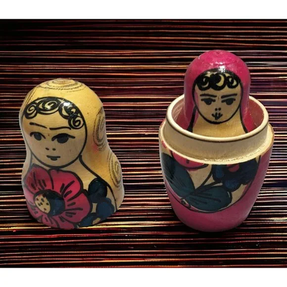 Traditional Hand Painted Russian Wooden Nesting Dolls - Picture 2 of 14